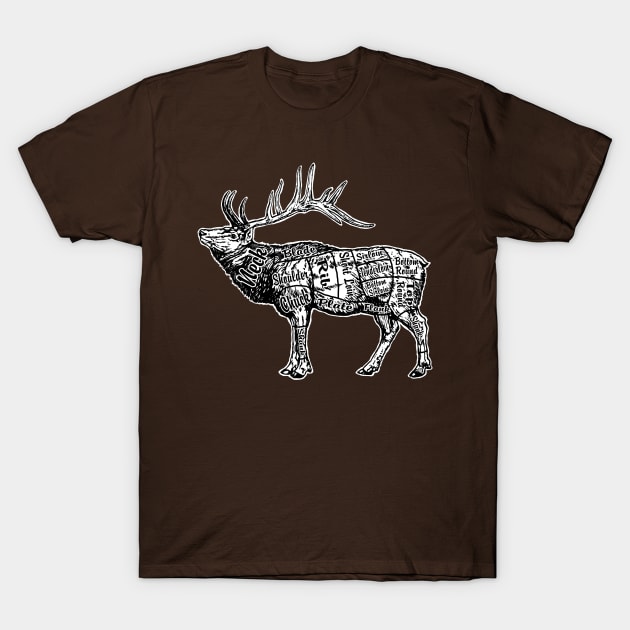 Elk Butcher Chart T-Shirt by ZugArt01